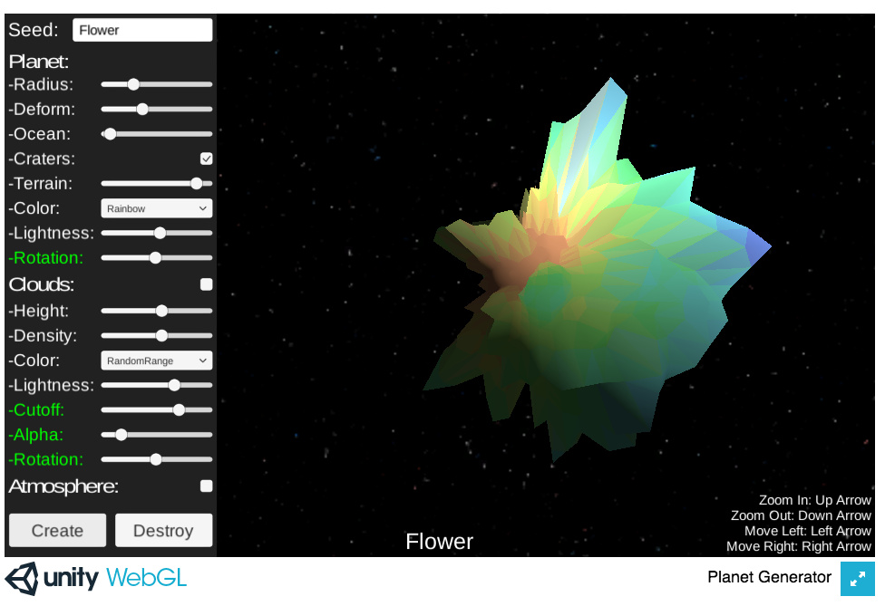 Procedural Planet Generation Demo Screenshot